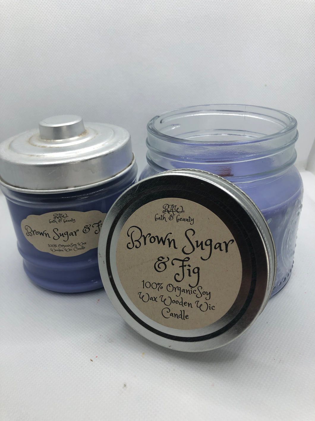 Brown Sugar Fig Soy Wax Wooden Wick Candle 16oz.