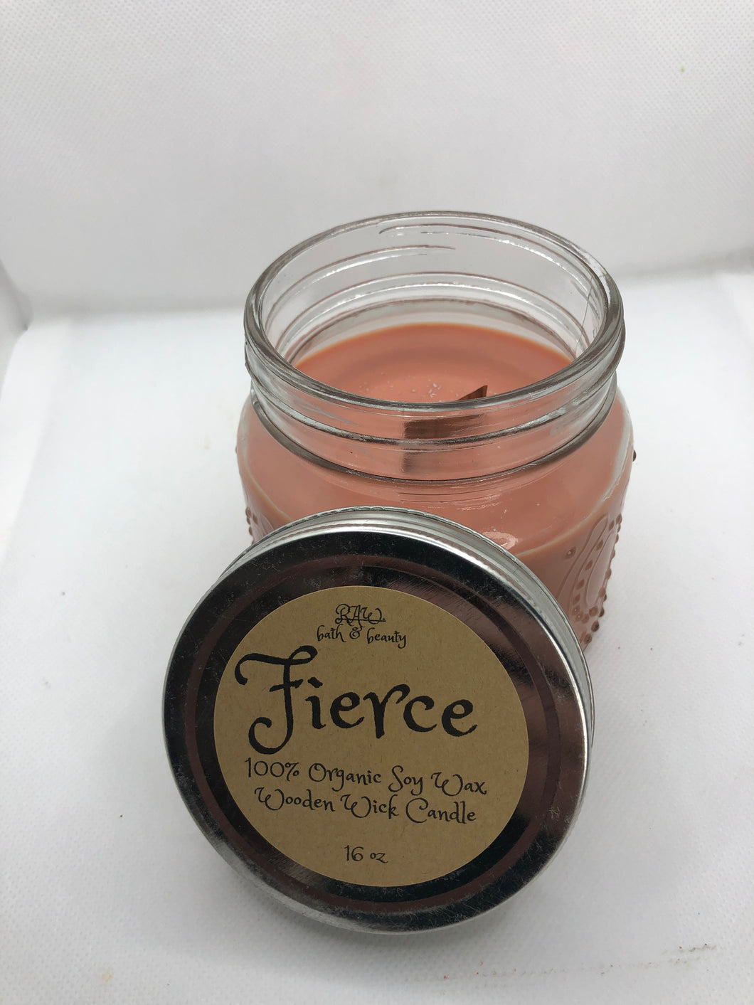 Fierce Soy Wax Wooden Wic Candle 16 oz.